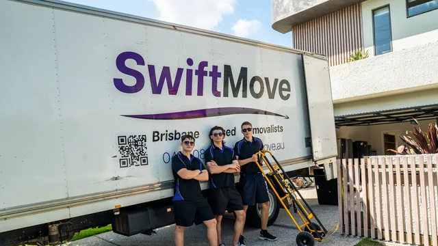 The SwiftMove team with their truck in Brisbane